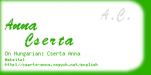 anna cserta business card